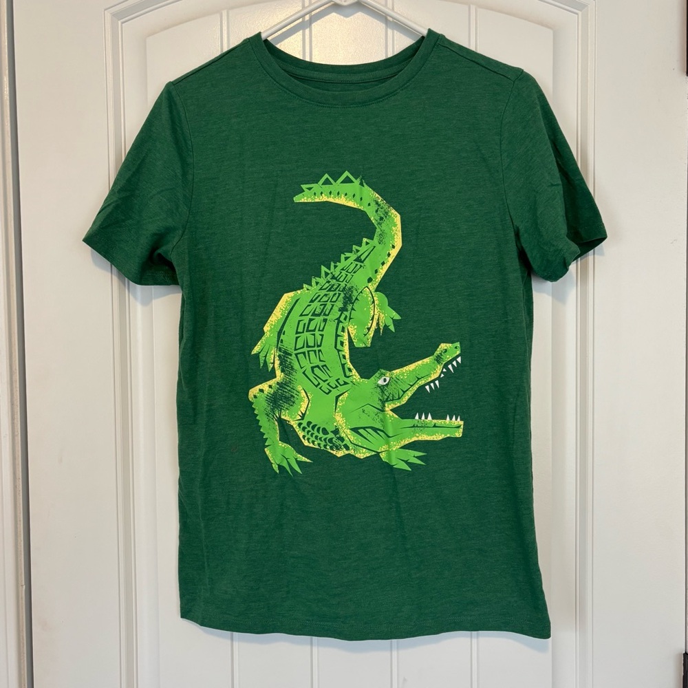 Cat & Jack Green Alligator Graphic T-Shirt Size XL 16